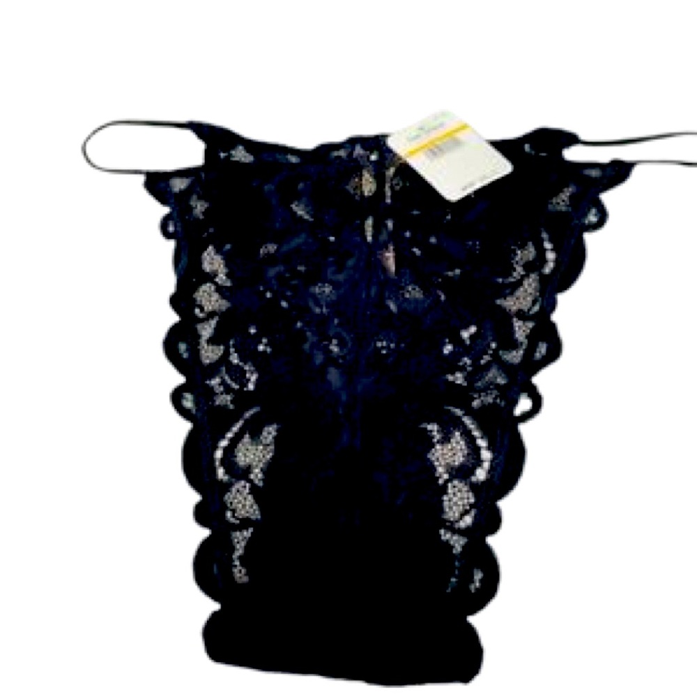 Free people high waisted tanga black xs